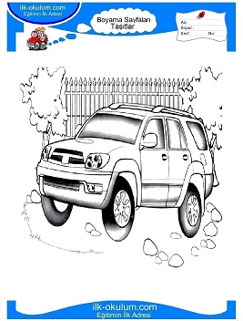 Çocuklar İçin Toyota Boyama Sayfaları 